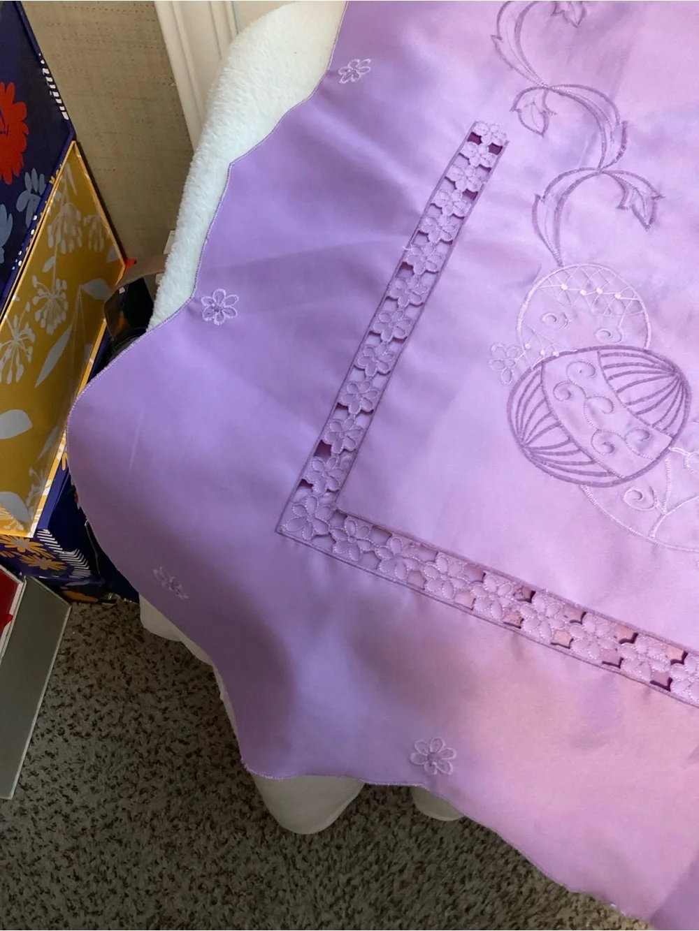 Lavender Embroidered Tablecloth - Brand Unspecified